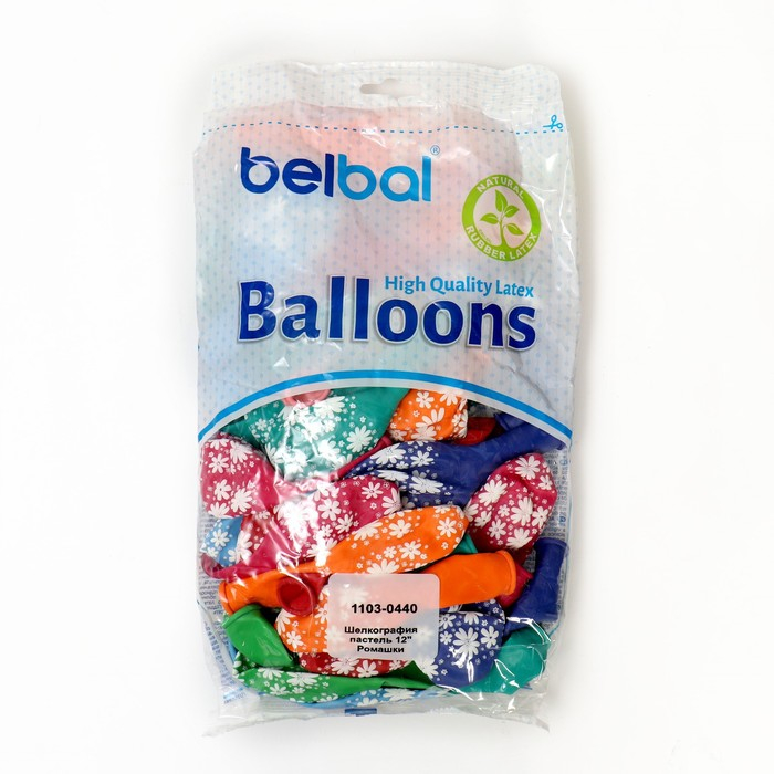 Шар латексный 12 Шар латексный 12" «Ромашки», пастель, набор 50 шт., цвета МИКС