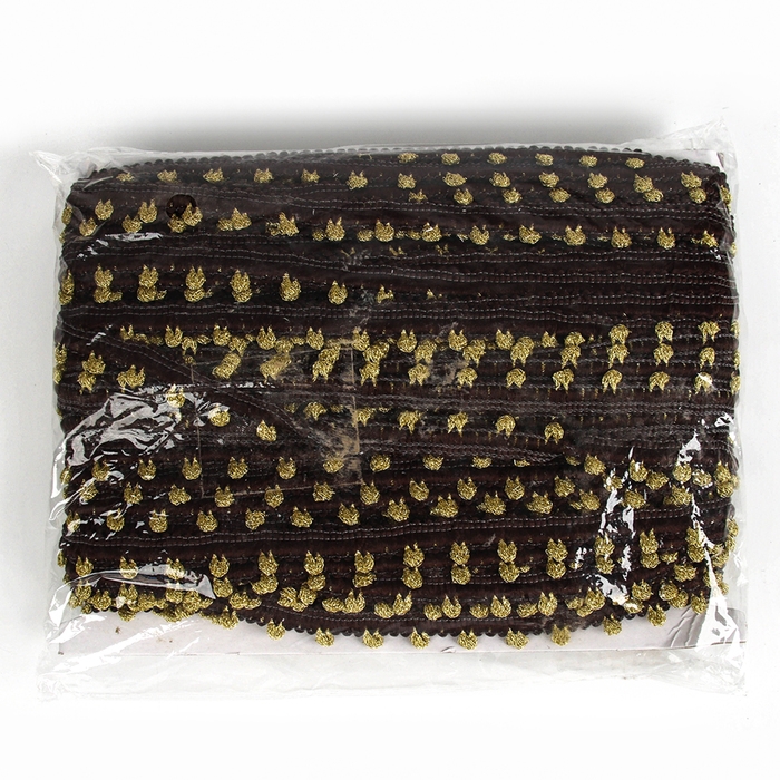 Тесьма коричневая с золотом, ширина 1,4 см, по 50 м Тесьма коричневая с золотом, ширина 1,4 см, по 50 м