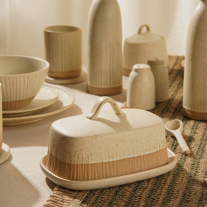 Маслёнка керамическая SL Home «Виенто», 18,5×13×10,5 см, цвет бежевый Маслёнка керамическая SL Home «Виенто», 18,5×13×10,5 см, цвет бежевый