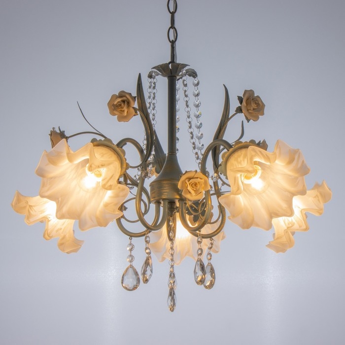 Люстра Люстра "Лиана" 5хЕ27 40Вт синий 45х45х40-90 см BayerLux