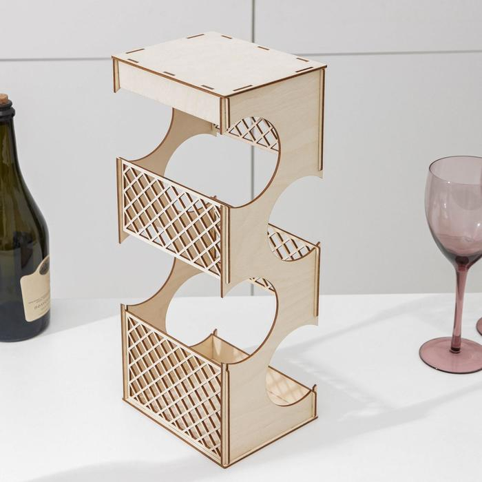 Подставка-минибар под 4 бутылки, 13×16×40 см Подставка-минибар под 4 бутылки, 13×16×40 см