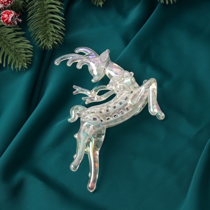 Украшение ёлочное Украшение ёлочное "Олень резной" 10,5х12 см, прозрачный перламутр