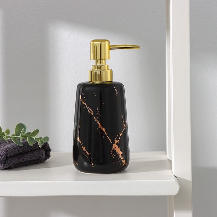 Дозатор для жидкого мыла SAVANNA Lightning, 350 мл, цвет чёрный Дозатор для жидкого мыла SAVANNA Lightning, 350 мл, цвет чёрный