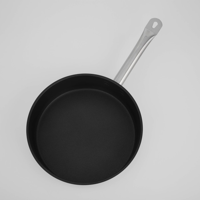 Сковорода из нержавеющей стали «Общепит», d=28 см, h=7,5 см, корпус 0,6 мм, капсульное дно 3,5 мм, антипригарное покрытие, индукция Сковорода из нержавеющей стали «Общепит», d=28 см, h=7,5 см, корпус 0,6 мм, капсульное дно 3,5 мм, антипригарное покрытие, индукция