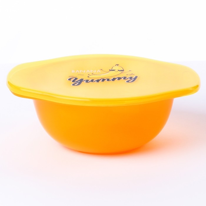 Тарелка для кормления Banana Yummy, c крышкой, цвет желтый Тарелка для кормления Banana Yummy, c крышкой, цвет желтый