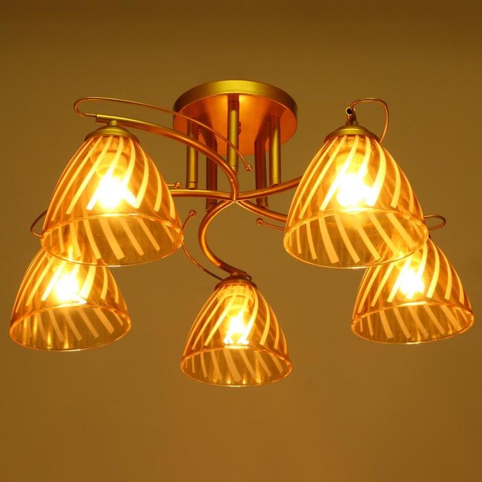 Люстра 1084/5GD 40Вт Е27 золото 56х56х23 см BayerLux