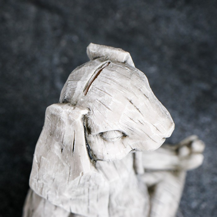 Копилка Копилка "Заяц йог" 25х19х10см, серый камень