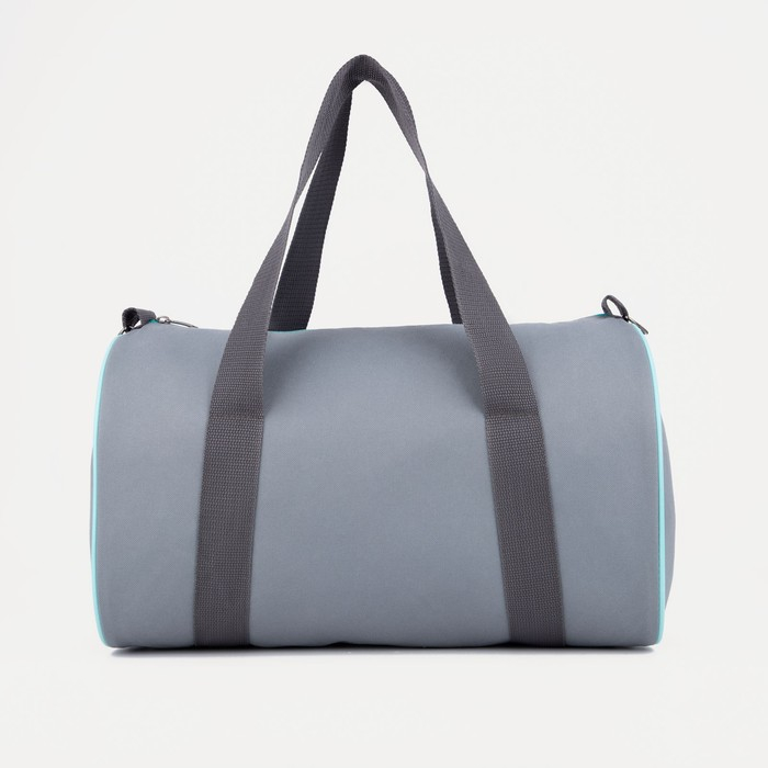 Сумка спортивная на молнии, без подкладки, длинный ремень, средний размер, цвет серый