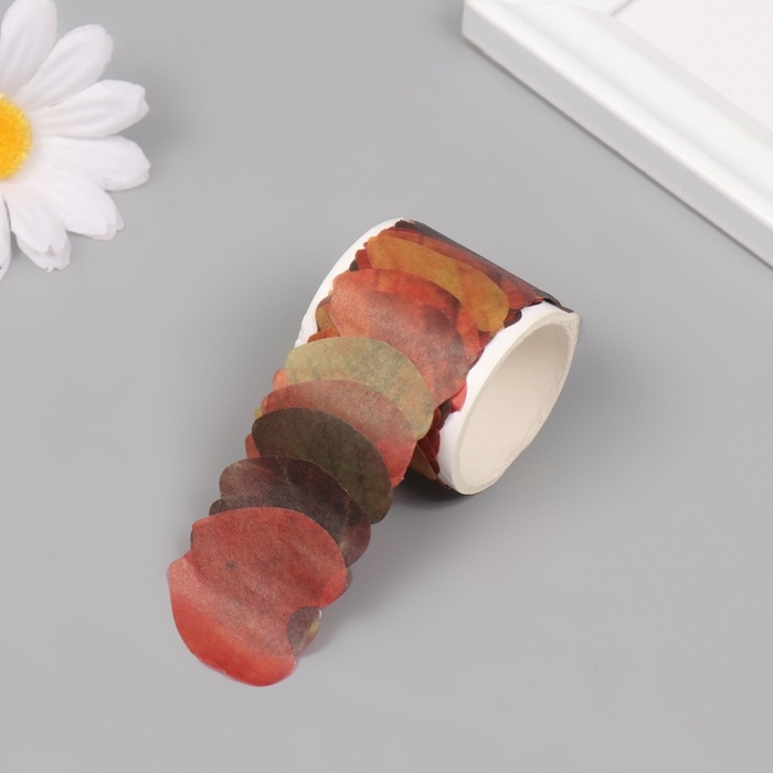 Клейкая лента бумага Клейкая лента бумага "Листья осени" 50 картинок 3,5х3,5х3.7 см