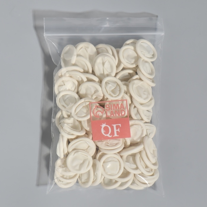 Набор напальчников, латексные, 100 шт, d - 2,6 × 6,8 см, цвет белый Набор напальчников, латексные, 100 шт, d - 2,6 × 6,8 см, цвет белый