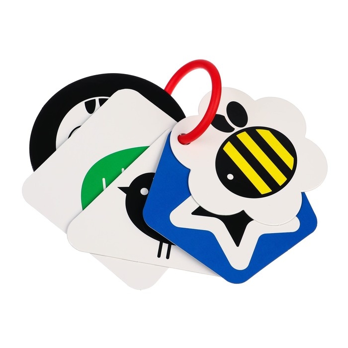 Развивающая игрушка по методике Г. Домана карточки на кольце «Зверята», 5 шт., Крошка Я Развивающая игрушка по методике Г. Домана карточки на кольце «Зверята», 5 шт., Крошка Я