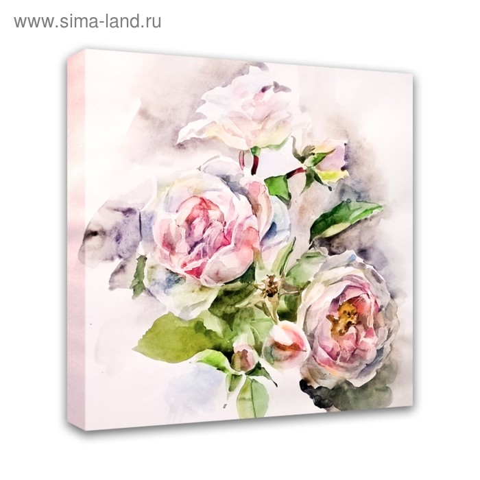 Картина на подрамнике Картина на подрамнике "Акварель. Пионы" 30*30 см