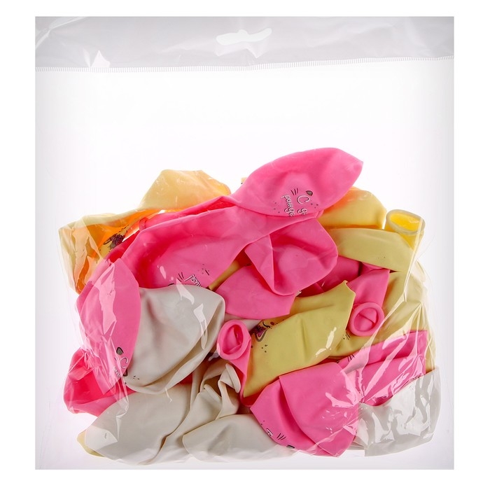 Воздушный шар латексный 12 Воздушный шар латексный 12" «C Днём Рождения», котёнок, 50 шт.