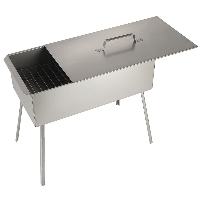 Коптильня двухъярусная, на ножках, 500х270х175, сталь 0.8 мм