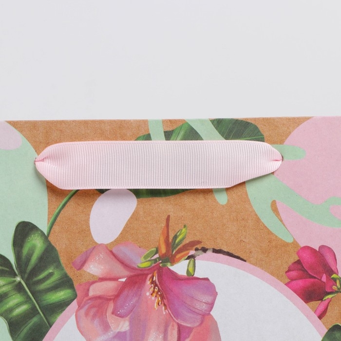 Пакет подарочный крафтовый вертикальный, упаковка, «Нежность», M 26 х 30 х 9 см Пакет подарочный крафтовый вертикальный, упаковка, «Нежность», M 26 х 30 х 9 см