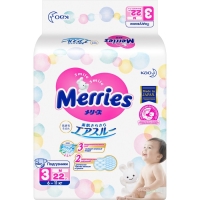 Подгузники Merries M (6-11 кг), 22 шт