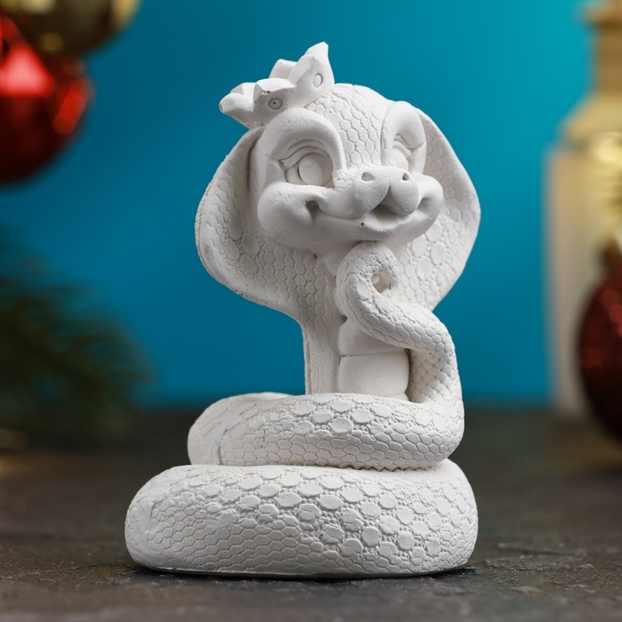 Новый год. Символ 2025. Фигура для раскраски  Новый год. Символ 2025. Фигура для раскраски "Змея с короной" 8х5см