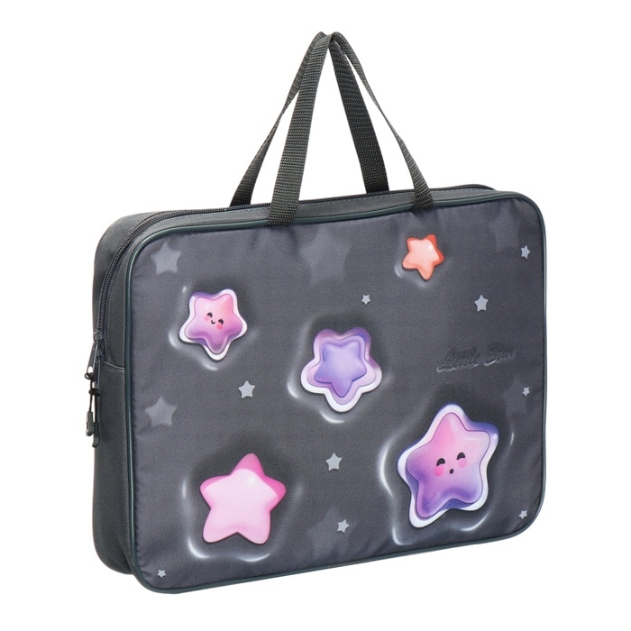 Папка с ручками текстильная А4, 370 х 280 х 60 мм, Stavia Папка с ручками текстильная А4, 370 х 280 х 60 мм, Stavia "Звездочки"