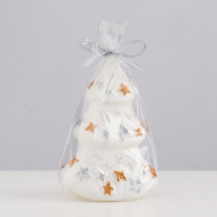 Свеча декоративная "Снежная ёлочка", 11,5х7,5х6 см, белый