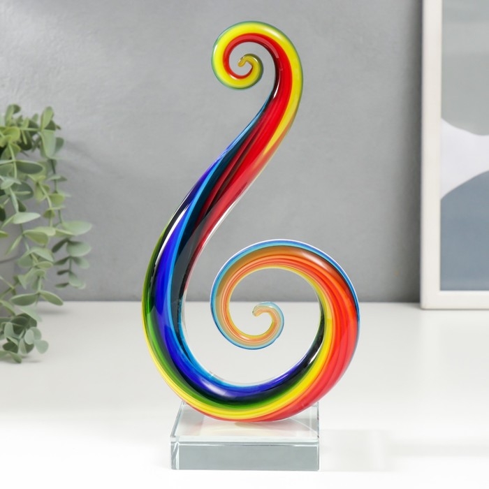 Сувенир интерьерный стекло  Сувенир интерьерный стекло "Завиток. Радуга" 24х12х8 см
