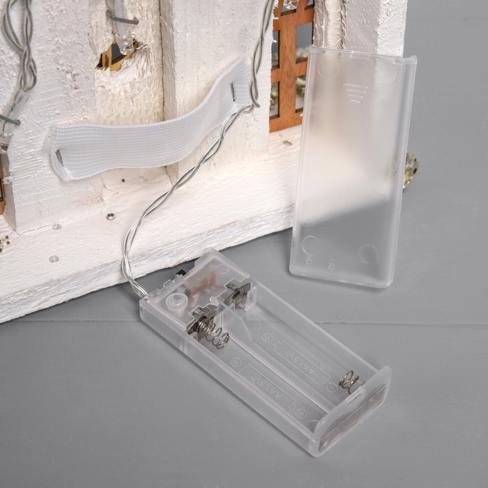 Фигура деревянная Фигура деревянная "Хижина", 28х29х7 см, 10 LED, батарейки AAx2 (не в комплекте), свечение теплое белое