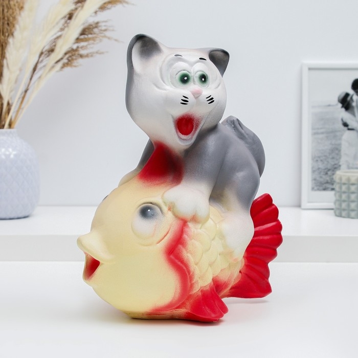 Копилка Копилка "Кот на рыбке" серый, 28см