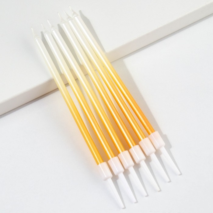 Свечи для торта «В твой особенный день», золотые, 6 шт., 13 х 0,4 см Свечи для торта «В твой особенный день», золотые, 6 шт., 13 х 0,4 см