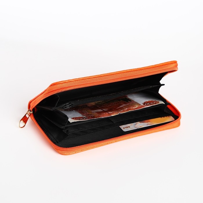 Кошелёк женский на молнии, цвет оранжевый Кошелёк женский на молнии, цвет оранжевый