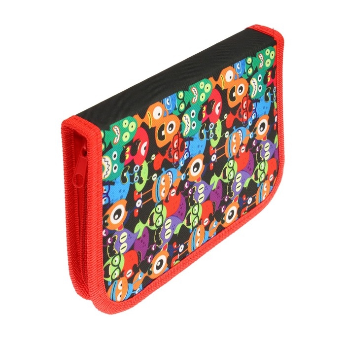 Пенал школьный на молнии 13 х 19,5 см Пенал школьный на молнии 13 х 19,5 см "Монстрики", ткань, 1 секция