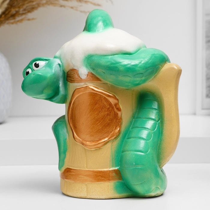 Копилка Копилка "Змея на кружке" зеленая, 25х20см