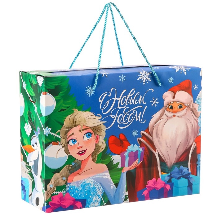 Новый год. Пакет-коробка  Новый год. Пакет-коробка "С Новым Годом!" 15х40х30 см, Холодное Сердце