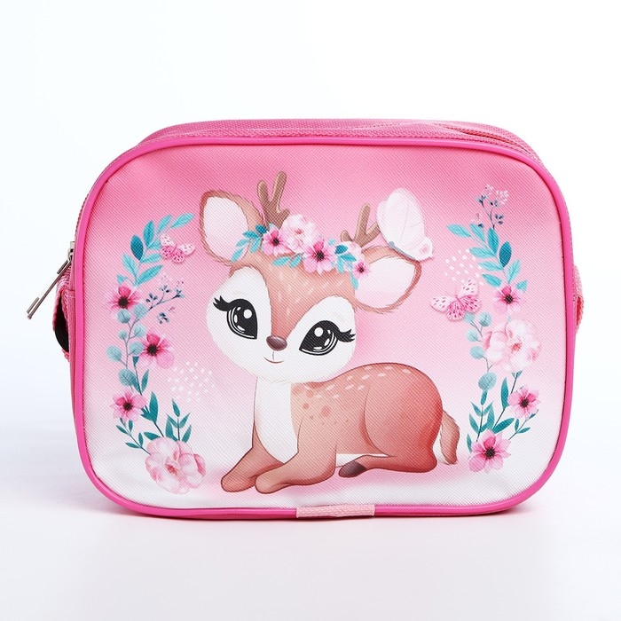 Сумка детская для девочки через плечо "Оленёнок" 17х13х5 см