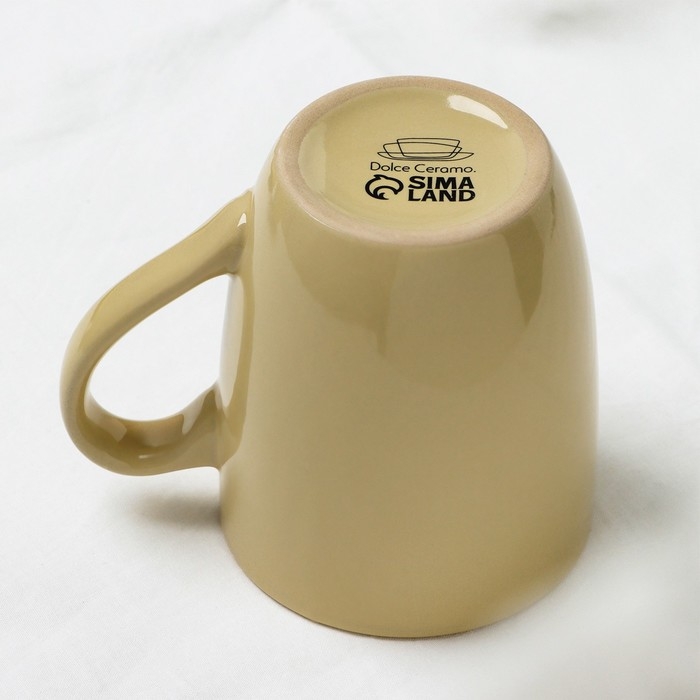 Кружка керамическая «Стиль», 450 мл, цвет бежевый Кружка керамическая «Стиль», 450 мл, цвет бежевый