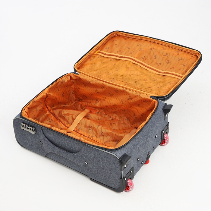 Чемодан средний 52 л (M), отдел на молнии, кодовый замок, с расширением, цвет серый Чемодан средний 52 л (M), отдел на молнии, кодовый замок, с расширением, цвет серый