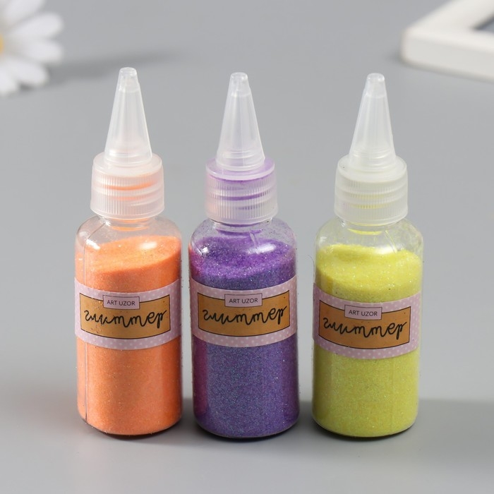 Глиттер для творчества в бутылочке Глиттер для творчества в бутылочке "Пудра неон" 30 гр МИКС 10х2,8х2,8 см