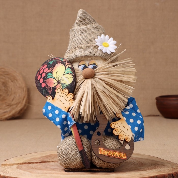 Оберег-домовой Оберег-домовой "Тимофей с ложкой и подковой", 29х24х19 см, микс