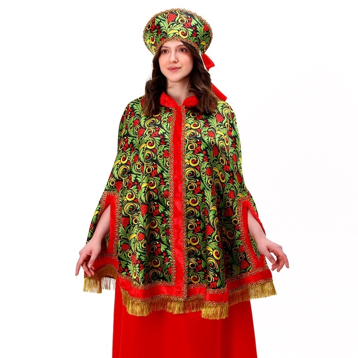 Карнавальный костюм «Народные гуляния. Рябиновые гроздья», накидка, кокошник, р-р 42-50 Карнавальный костюм «Народные гуляния. Рябиновые гроздья», накидка, кокошник, р-р 42-50
