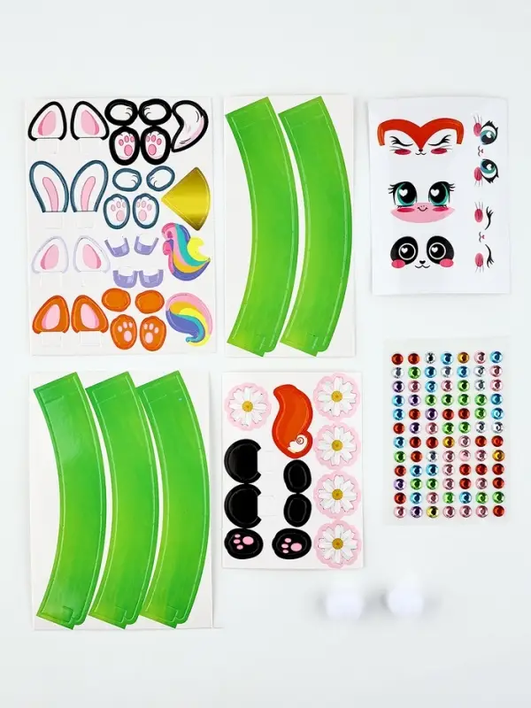 Набор для украшения яиц на подложке &laquo;Зверята&raquo; на пасху, 13&times;10 см