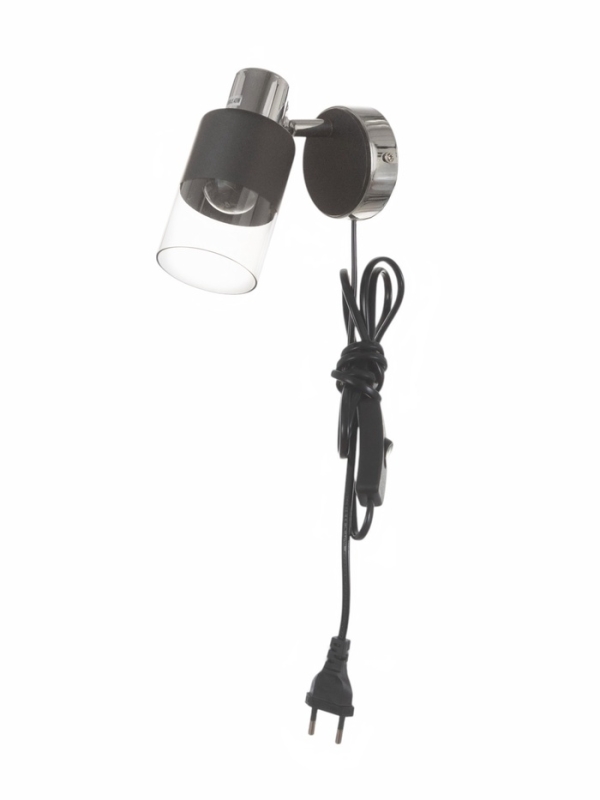 Спот "Берта" 1хЕ14 40Вт черно-хромовый 19х8х15 см