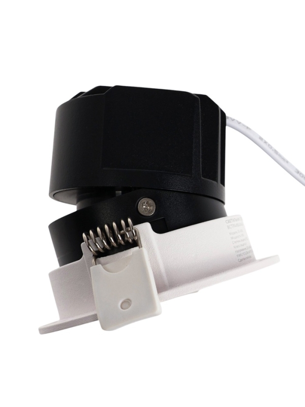 Светильник светодиодный встраиваемый, поворотный, 6Вт, 6500К, с драйвером, D75, черно-белый   107130 Светильник светодиодный встраиваемый, поворотный, 6Вт, 6500К, с драйвером, D75, черно-белый   107130