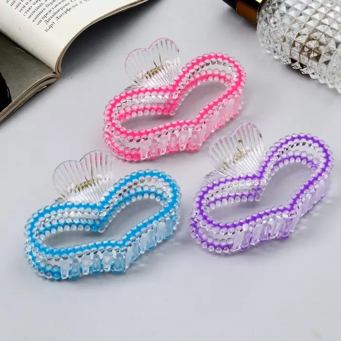 Крабик для волос «Хелен колор», сердце, 9 см, МИКС Крабик для волос «Хелен колор», сердце, 9 см, МИКС