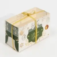 Коробка для капкейка «Бело-золотой», 16 х 8 х 10 см