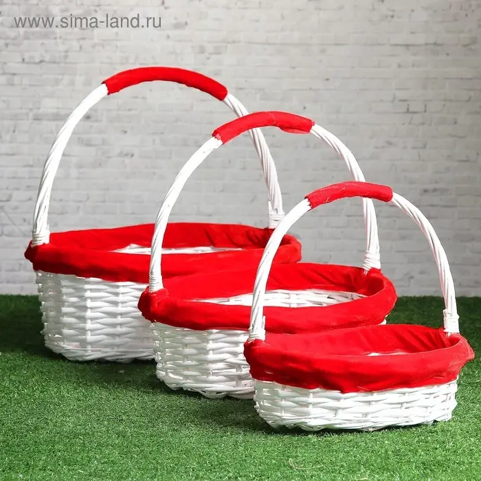 Набор корзин, 3 шт, 38×30×15/38 см, 34×26×12/33 см, 28×20×9/26 см, ива Набор корзин, 3 шт, 38×30×15/38 см, 34×26×12/33 см, 28×20×9/26 см, ива