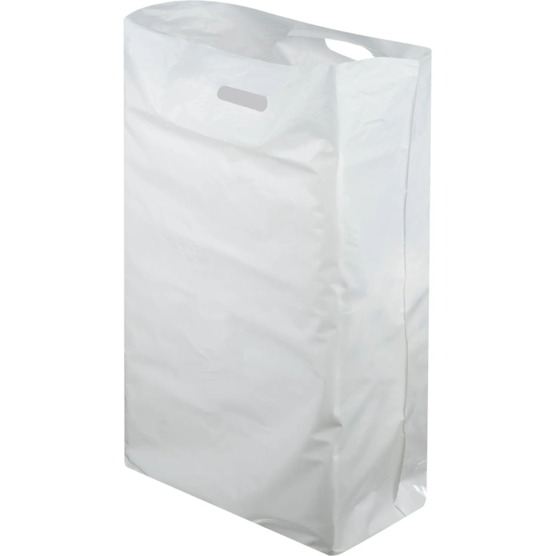 Пакет с вырубными ручками 30х40 см, 70 мкм, белый, 100 шт/уп