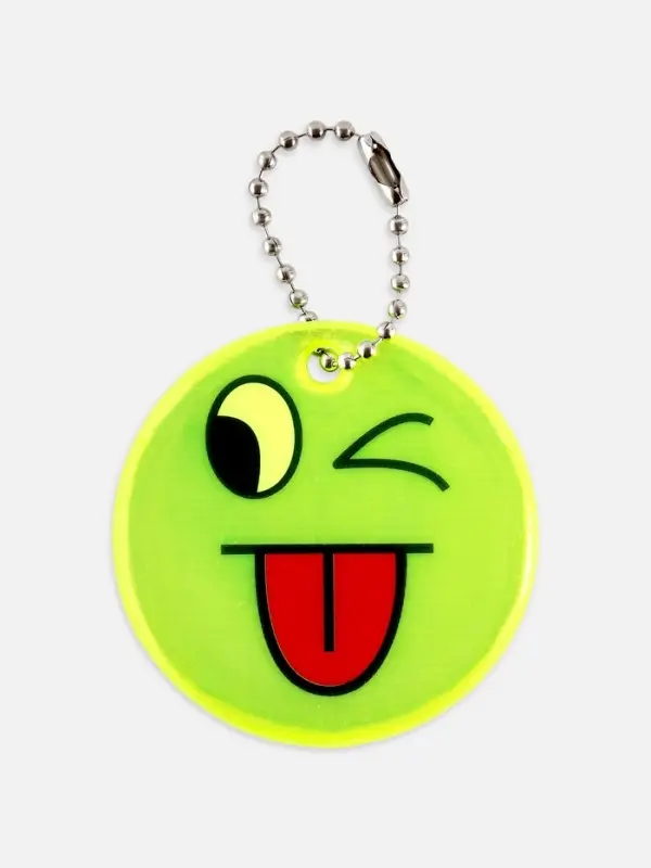 Светоотражающий элемент &laquo;Смайлик-язык&raquo;, двусторонний, d=5 см, жёлтый