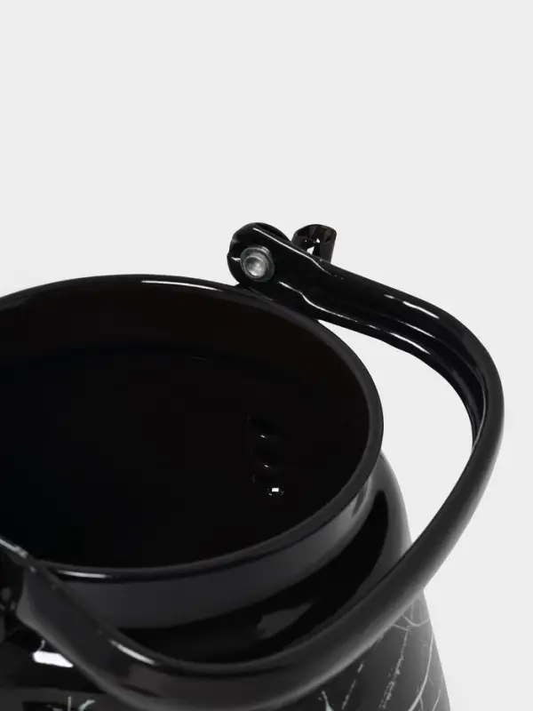 Чайник эмалированный &laquo;Чёрный мрамор&raquo;, 3.5 л, металлическая ручка