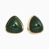 Серьги акрил &laquo;Стиль&raquo;, треугольник, цвет изумрудный прозрачный в золоте