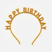 Ободок "Happy birtday" золотой