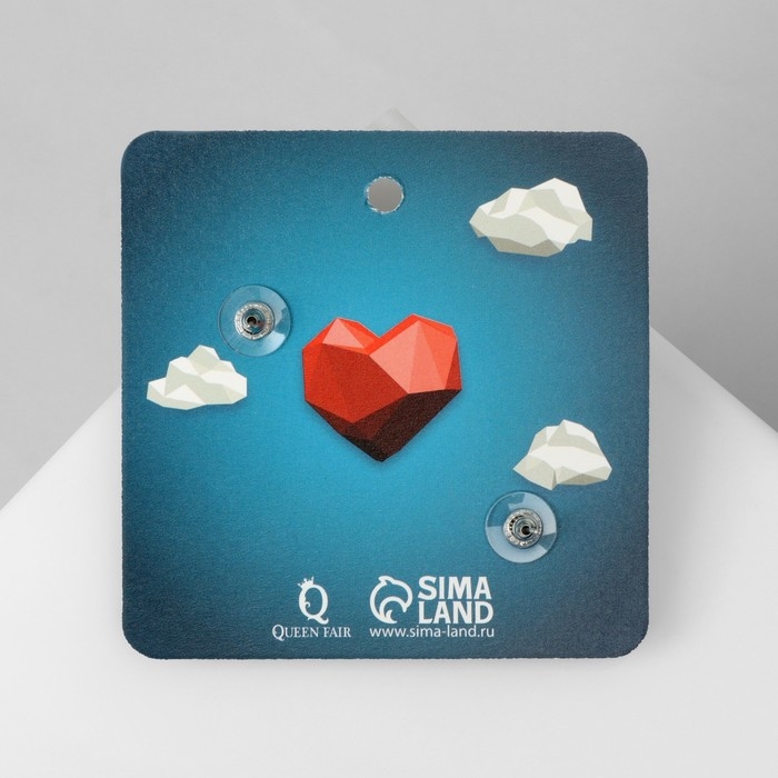 Серьги пластик «Абстракция» утка и сердце, цвет жёлто-красный Серьги пластик «Абстракция» утка и сердце, цвет жёлто-красный