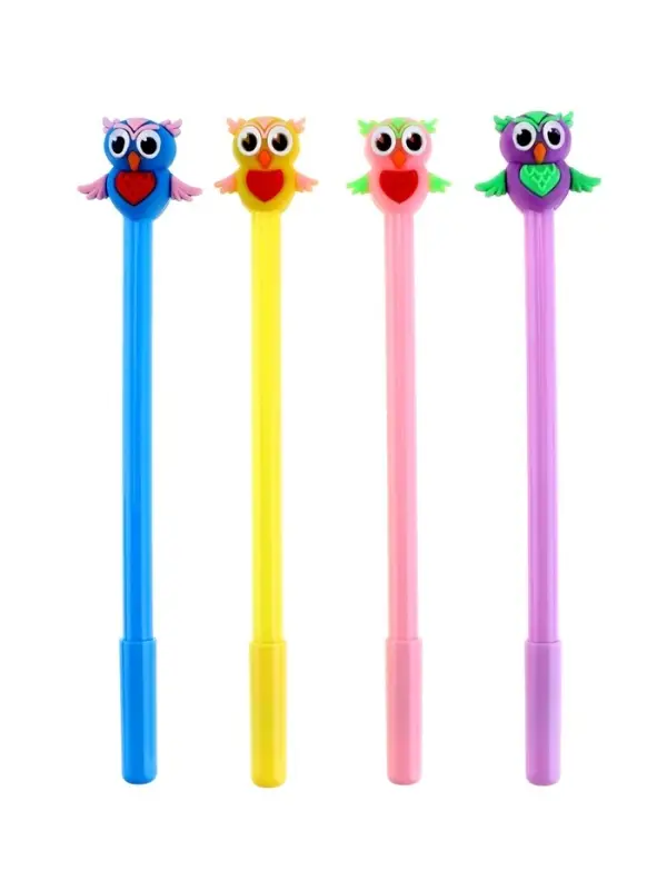 Ручка гелевая-прикол МИКС Сова